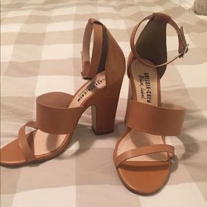 Chelsea Crew Black Label Tan Leather Heels
